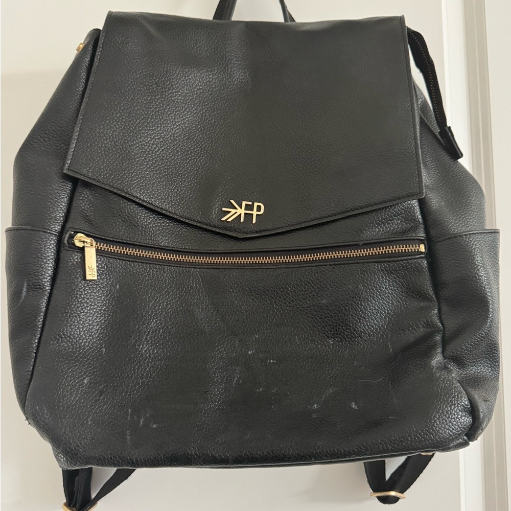 Ebony Classic Leather Diaper Bag